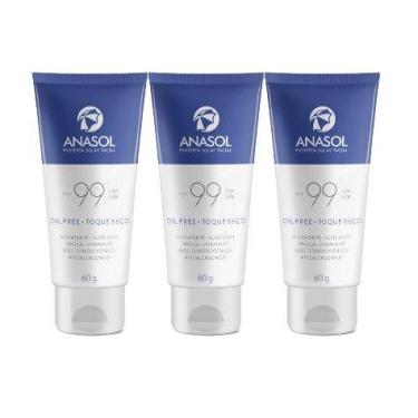 Imagem de Kit 3x Protetor Solar Facial Anasol Fps99 Toque Seco 60G