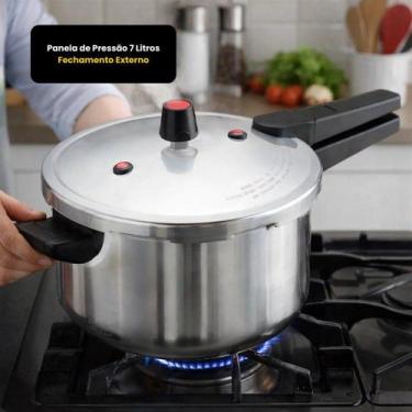Imagem de Panela de Pressão 7 Litros Fechamento Externo - Nacional