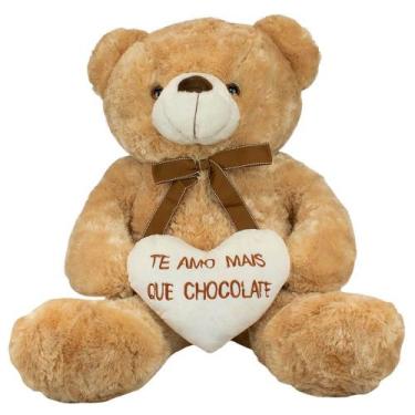 Imagem de Urso Sentado Te Amo Mais Que Chocolate 56cm - Pelúcia - Infinity Prese