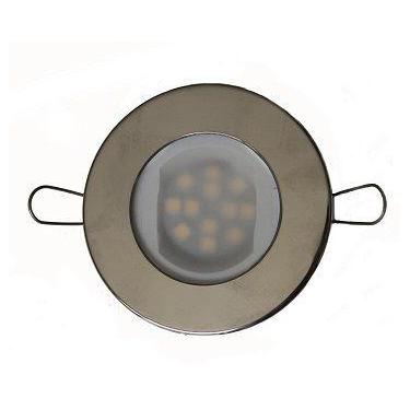 Imagem de Luminária Redonda LED Inox 12/24V Branco Quente - Marine Importa
