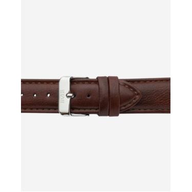 Imagem de Pulseira Relógio Couro Marrom 20mm Fivela Prata - BAZELI