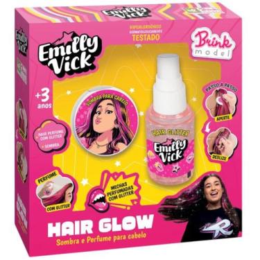 Imagem de Hair Glow Infantil Brink Model Kit Acessórios para Cabelo