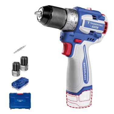 Imagem de Parafusadeira Furadeira Tramontina by TOTAL 16V Brushless 60 N.m Mandril 1/2" com 2 Baterias