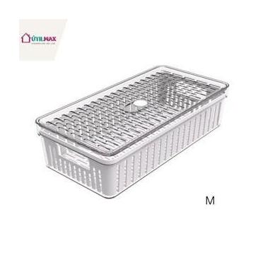 Imagem de Organizador de Geladeira M com Ventilação e Cesto Porta Legumes, Salad