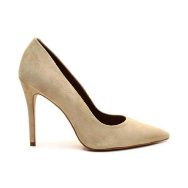 Imagem de Scarpin Couro Creme Salto Alto Cecconello 2130008-118, Creme, 36