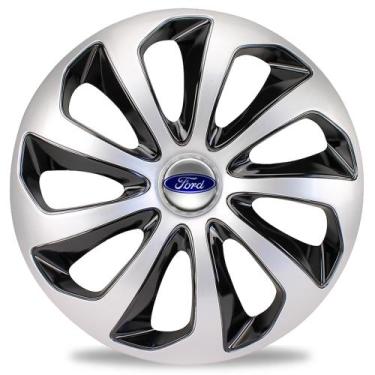 Imagem de Calota 14 Velox Prata Preta Ford Fiesta Focus Ka Novo - Elitte