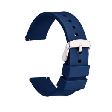 Imagem de Pulseira 22mm Silicone Easy para Relógio Smartwatch Pinos - Poolsy, Az