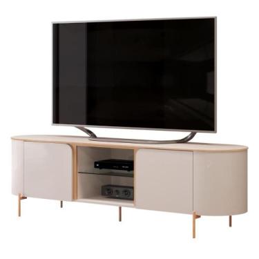 Imagem de Rack Bancada Para TV Até 65 Polegadas 1,80m 2 Portas Adem - DJ, Off Wh