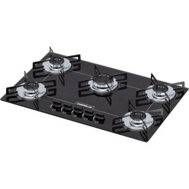Imagem de Fogão cooktop 5 bocas chamalux ultra chama bivolt trempe de chapa pret
