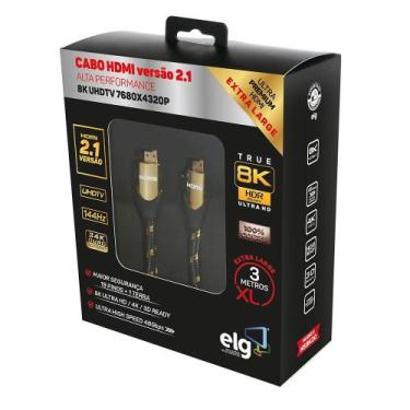 Imagem de Cabo HDMI 2.1v 8K Ultra High Speed com Ethernet 3 metros HS8K30 ELG
