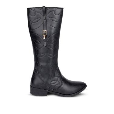 Imagem de Bota Infantil Menina Kidy Montaria Preto Cano Alto Casual Confortável Leve Anatômica An...