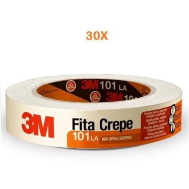 Imagem de Fita crepe 24mm x 50mt 3m uso geral caixa pintura kit 30 pçs