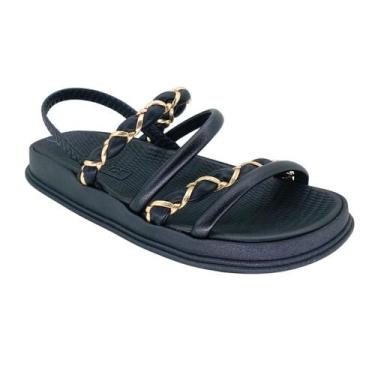 Imagem de Sandália Moleca Flatform Casual 5556110 - Feminino Cor:PretoTamanho:35