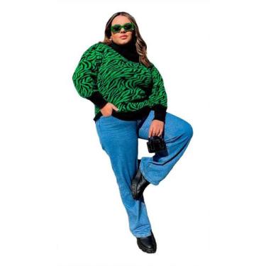 Imagem de Blusa Cacharrel Tricot Plus Size Frio Animal Inverno Grande - PLUS MES