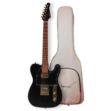 Imagem de Guitarra benson telecaster hardy t905 bk/bk mh gold com bag