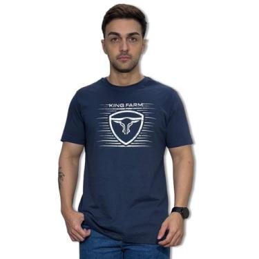 Imagem de Camiseta Masculina Country King Farm Lancamento Original, Azul, Marinh