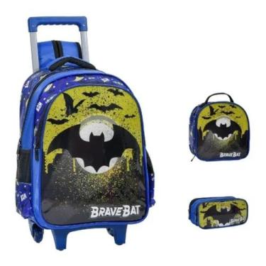 Imagem de Kit Mochila Escolar Batman Com Rodinhas + Lancheira e Estojo Marca: Ye