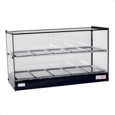 Imagem de Estufa vitrine aquecedor salgados dupla 10 bandejas led 220v - TITA