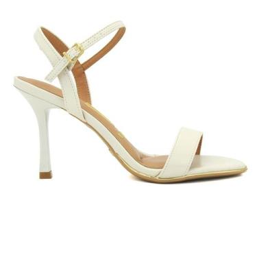 Imagem de Sandalia Feminina Vizzano Original Salto Alto Social 100, 35, Off, Whi