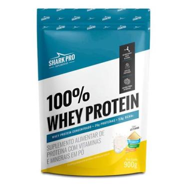 Imagem de Whey Protein 100% Shark Pro Pounch 900g, Leitinho