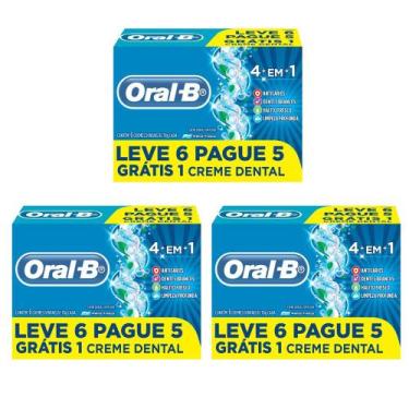 Imagem de Kit com 3 Creme Dental Oral-B 4 em 1 - 6 un de 70g por pacote