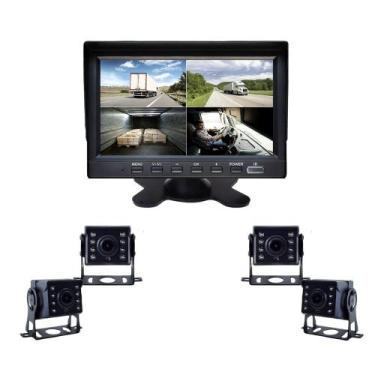 Imagem de Kit monitor 7" DVR com 4 câmeras I.R Roadstar 12V 24V