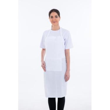Imagem de Avental E Bandana Oxford Lanchonete Restaurante Ajustável Cor:Branco -