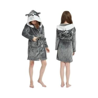 Imagem de Roupão Kigurumi Infantil Com Estampa De Estrelas Azuis E Unicórnio Par