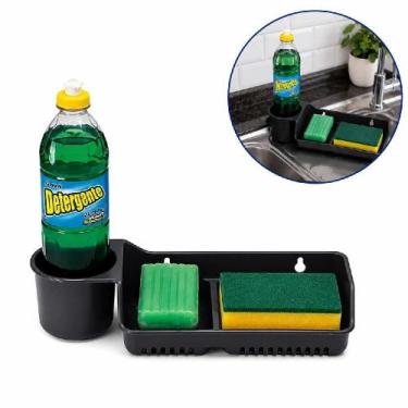 Imagem de Organizador Pia Cozinha Porta Detergente Esponja Suporte Bancada 3 Em 