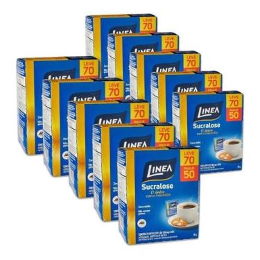 Imagem de Adoçante em Pó Linea Sucralose 35g Kit 10 Caixas 70un cada, Linea