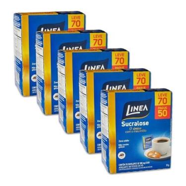 Imagem de Adoçante em Pó Linea Sucralose 35g Kit 5 Caixas 70un cada, Linea