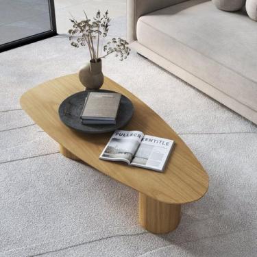 Imagem de Mesa de Centro Gama Orgânica 135cm x 60cm x 35cm Marrom - Previlege