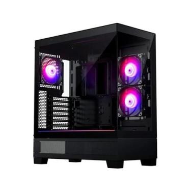 Imagem de Gabinete gamer phanteks xt view, mid tower, vidro temp, 3 fans, black,