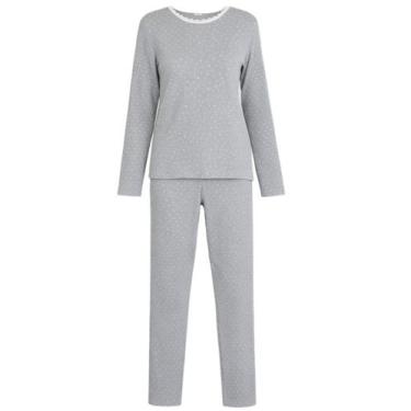 Imagem de Pijama Longo Mensageiro Dos Sonhos 0141615 Feminino Estrelar Malha Rib