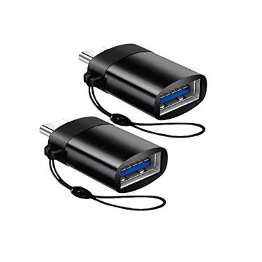 Imagem de BoxWave Cabo compatível com Elgato Stream Deck XL - USB-C para A PortChanger (pacote com 2), chaveiro portátil USB USB tipo C OTG USB - Preto ardósia