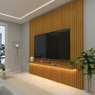 Imagem de Painel Ripado para TV até 90 Polegadas 100% MDF com LED 230CMX250CM No