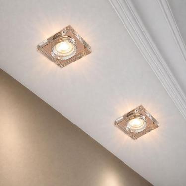 Imagem de 2 Spot De Cristal Espelhado Glint Rose Embutir Mr16 Quarto Lup66 - Ace