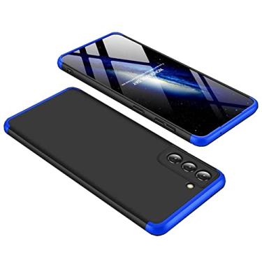 Imagem de Capa Capinha 360 Fosca Anti Impacto Galaxy S21 Fe 5G 2022 (Preta com Azul)