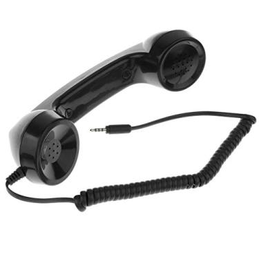 Imagem de Telefone celular elegante, receptores de telefone retrô de 3,5 mm para telefones celulares – Preto