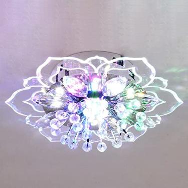 Imagem de Home-Neat Lustre LED Moderno Luminária De Teto de Cristal De Ferro para sala de estar, corredor (Multicolorido)