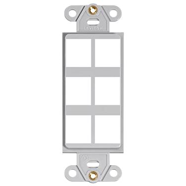 Imagem de Leviton Inserção decorativa QuickPort 41646-GY, 6 portas, cinza