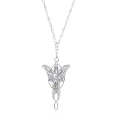 Imagem de Eforlife Corrente de prata moda vintage estrela senhor dos anéis Arwen cristal platina metal platina zircônia cúbica metal