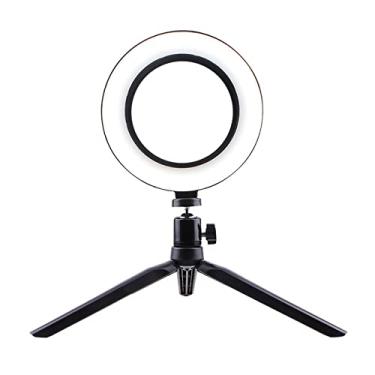 Imagem de Domary Luz do anel, 160MM LED Ring Light Luz de preenchimento Fotografia LED Selfie Light Regulável Câmera Telefone Lâmpada com Tripés de Mesa Alimentado por USB para transmissão ao vivo/maquiagem