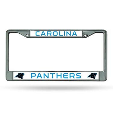 Imagem de Moldura para placa de licença cromada padrão NFL Carolina Panthers
