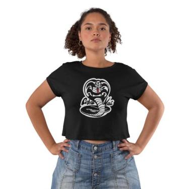 Imagem de Camiseta Camisa Cobra Kai Feminina Preto - Liga Fashion