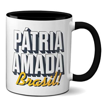 Imagem de Caneca Criativa Presente Pátria Amada Brasil (Preta)