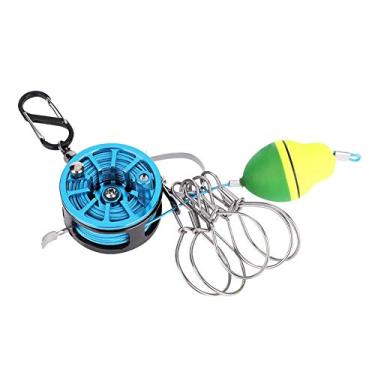 Imagem de VGEBY Fivela de trava de peixe, 5 encaixes grampos de longarina de pesca com carretel flutuador linha PE acessório de equipamento de pesca (azul-70#)
