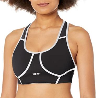 Imagem de Reebok Sutiã esportivo feminino Lux com costas nadador, suporte médio