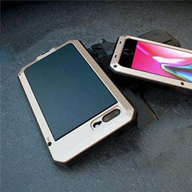 Imagem de Armadura à prova de choque Metal Alumínio Capa de telefone para iPhone 11 Pro XS MAX XR X 7 8 6 6S Plus 5S 5 SE 2020 Capa de proteção completa, ouro, para iPhone 14 Plus