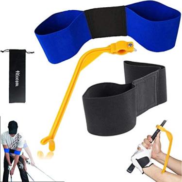 Imagem de Conjunto de 3 peças Hicocool para treinamento de golfe, ferramentas de correção de postura de golfe para iniciantes e crianças melhorando o gesto/cotovelo/postura de pulso/braço, formando a memória muscular correta